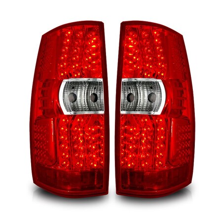 Led Tail Lights - Chrome / Red